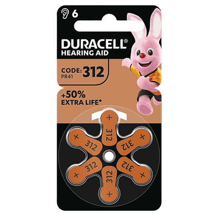 Упаковка Duracell размер 312, 6 шт