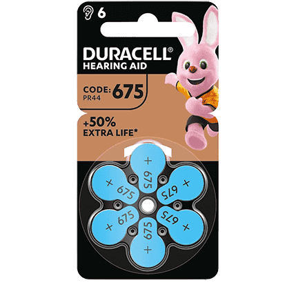 Упаковка Duracell размер 675, 6 шт
